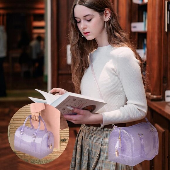 Summer Jelly Crystal Handbag PVC Transparent Purse Crossbody Clutch